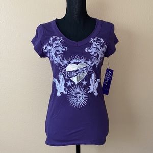 Vintage NWT Miley Cyrus & Max Azria  Rock Star Purple -Smilers